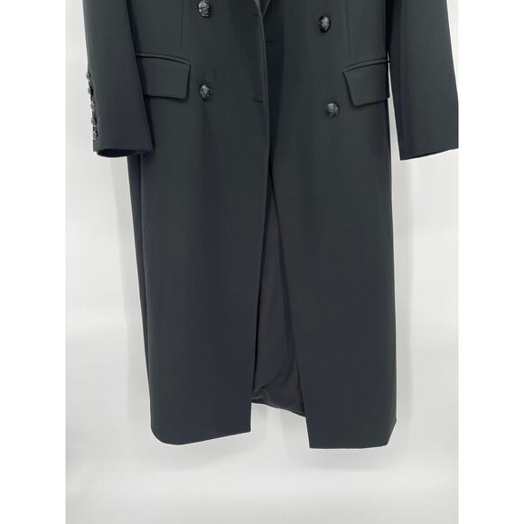 L’Agence Quinton Rosette Detail Long Tuxedo Jacket Coat In Black size 6 - Picture 6 of 15